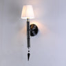 Cylinder White Pleated Glass Bedroom Wall Sconce Image - 7