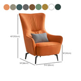 Dark Blue Stain Resistant Leather Fixed Back Arm Chair #size