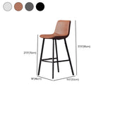Minimalist Gray/Chalk/Dark Blue Tanned Hide Bar Stools with Quadrilateral Seat and Foot Pedestal Image - 14