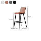 Minimalist Gray/Chalk/Dark Blue Tanned Hide Bar Stools with Quadrilateral Seat and Foot Pedestal Image - 15