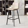 Minimalist Gray/Chalk/Dark Blue Tanned Hide Bar Stools with Quadrilateral Seat and Foot Pedestal Image - 7