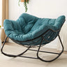 Dark Blue Waterproof Upholstered Tufted Rocking Chair Image - 7