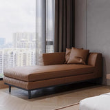 Dark Brown Antifouling Faux Leather Right-Arm Chaise Image - 1