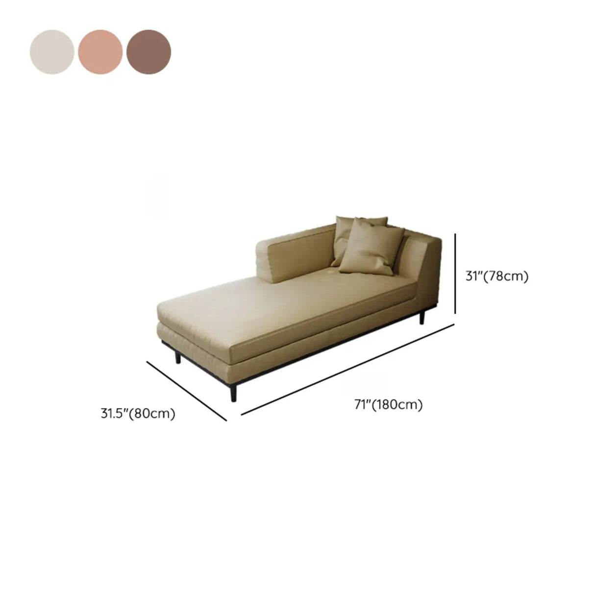 Dark Brown Antifouling Faux Leather Right-Arm Chaise Image - 12