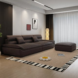 Dark Coffee Scratch Resistant Leather Wood Frame Sofa Image - 1