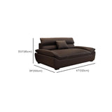 Dark Coffee Scratch Resistant Leather Wood Frame Sofa #size