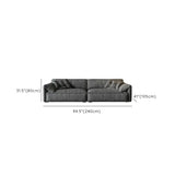 Dark Gray Abrasive Cloth Pillow Back 4 Seats Sofa Image - 15