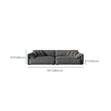 Dark Gray Abrasive Cloth Pillow Back 4 Seats Sofa Image - 19