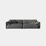 Dark Gray Abrasive Cloth Pillow Back 4 Seats Sofa Image - 2