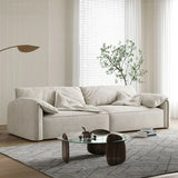 Dark Gray Abrasive Cloth Pillow Back 4 Seats Sofa Image - 6
