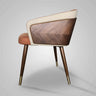 Dark Gray-Beige Fixed Back Arm Chair with Four Legs Image - 2