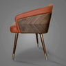 Dark Gray-Beige Fixed Back Arm Chair with Four Legs Image - 10