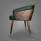 Dark Gray-Beige Fixed Back Arm Chair with Four Legs Image - 13