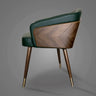 Dark Gray-Beige Fixed Back Arm Chair with Four Legs Image - 13