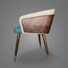 Dark Gray-Beige Fixed Back Arm Chair with Four Legs Image - 7