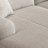 Dark Gray Cotton Linen Square Arm Large Sofa Chaise Image - 10