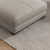 Dark Gray Cotton Linen Square Arm Large Sofa Chaise Image - 5