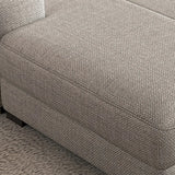 Dark Gray Cotton Linen Square Arm Large Sofa Chaise Image - 8