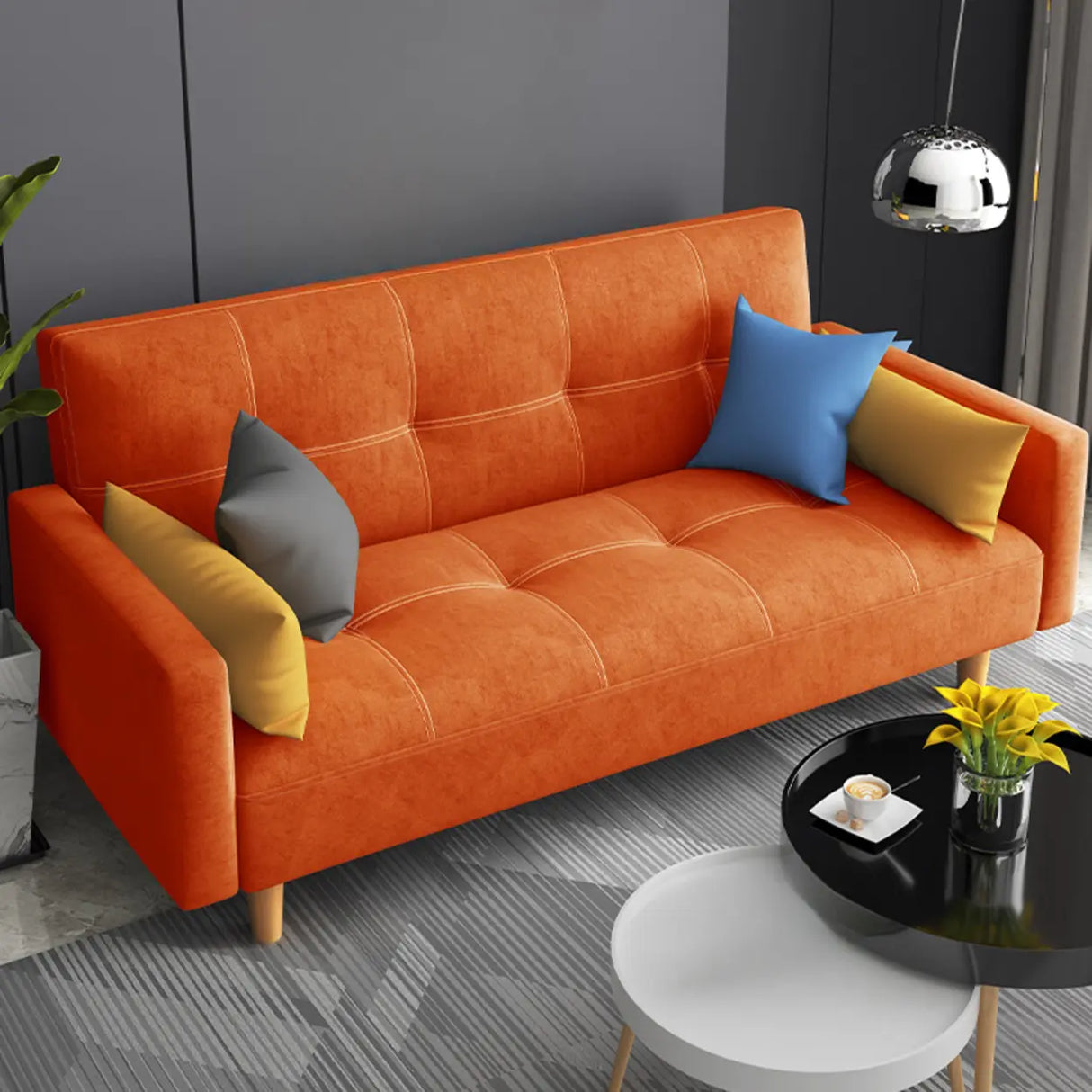 Dark Gray Reclining Biscuit Back Square Arm Loveseat Image - 13