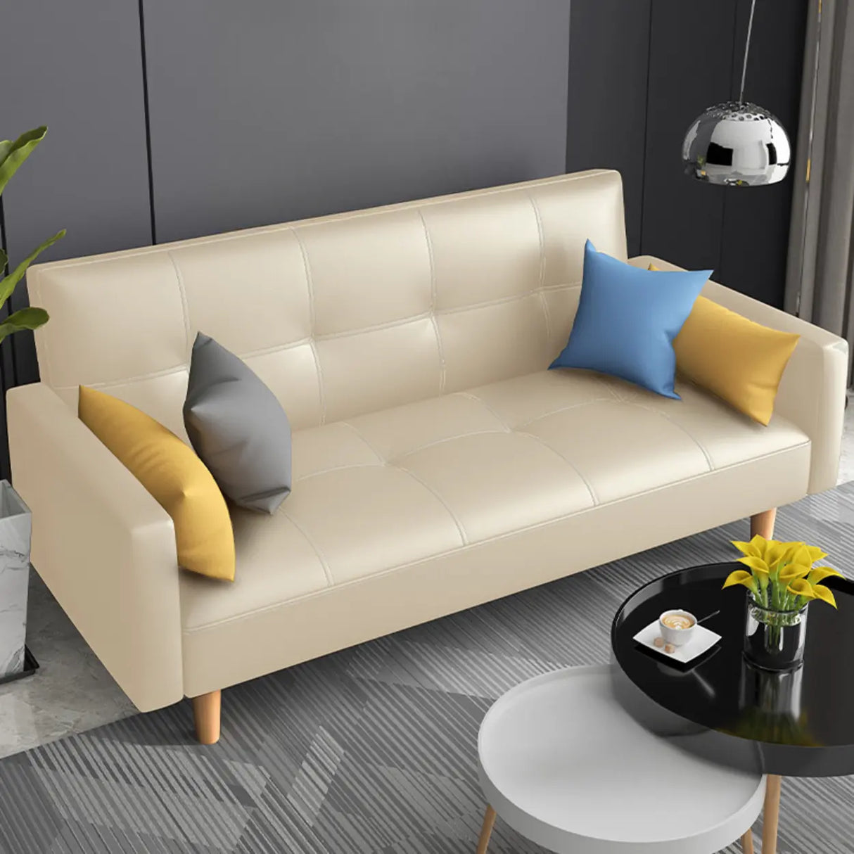 Dark Gray Reclining Biscuit Back Square Arm Loveseat Image - 23
