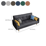 Dark Gray Reclining Biscuit Back Square Arm Loveseat #size