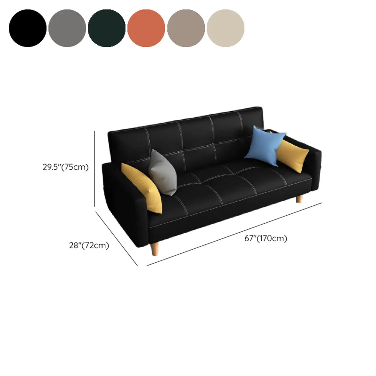Dark Gray Reclining Biscuit Back Square Arm Loveseat Image - 25