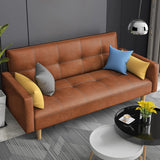 Dark Gray Reclining Biscuit Back Square Arm Loveseat Image - 4
