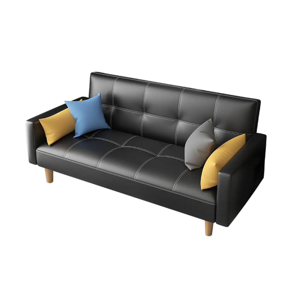 Dark Gray Reclining Biscuit Back Square Arm Loveseat Image - 5