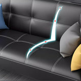 Dark Gray Reclining Biscuit Back Square Arm Loveseat Image - 6