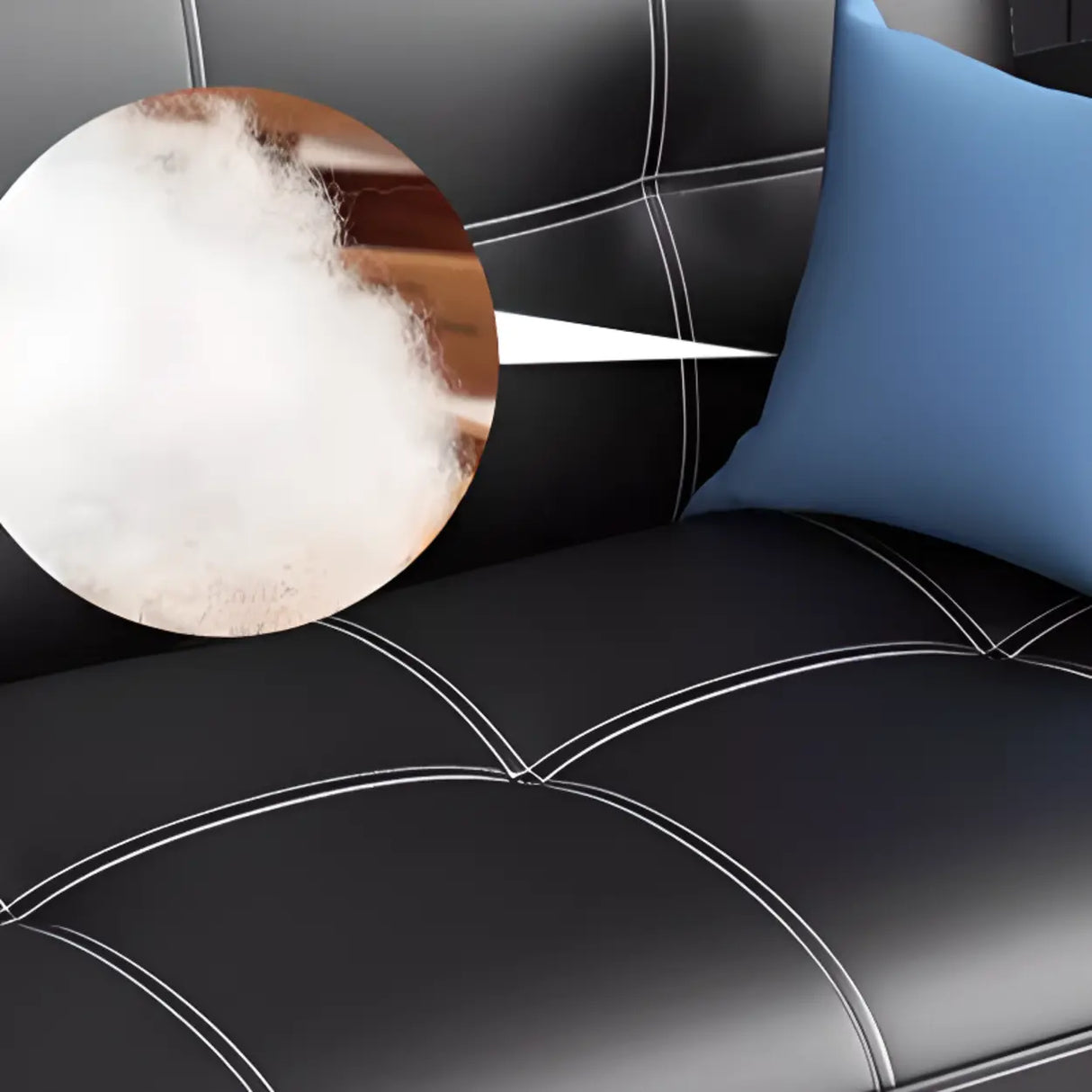 Dark Gray Reclining Biscuit Back Square Arm Loveseat Image - 7
