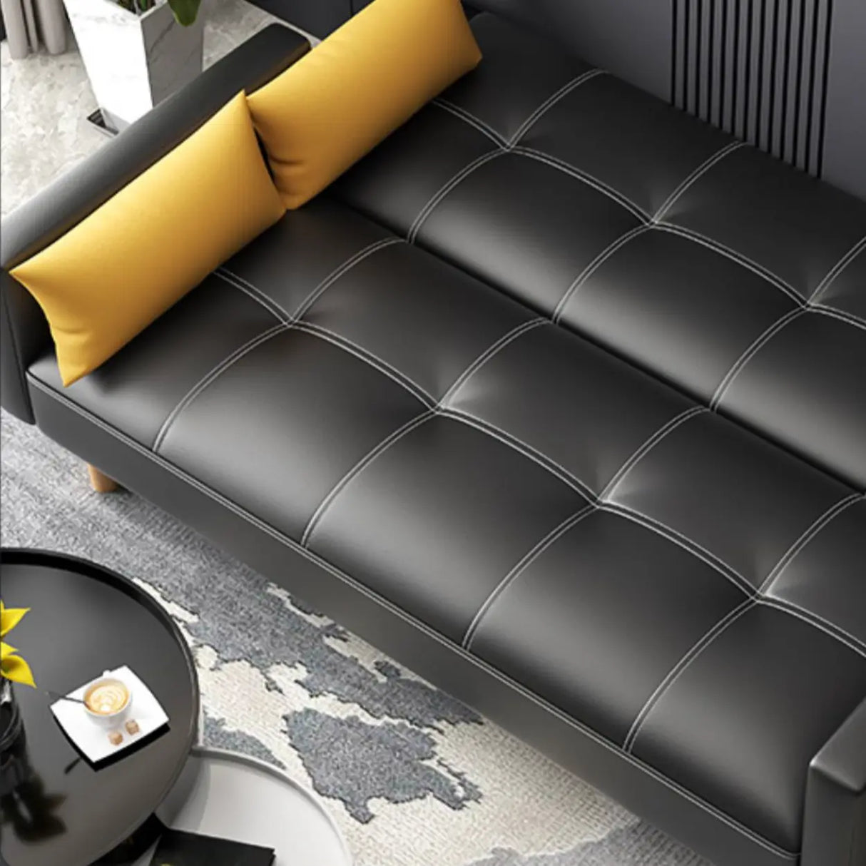 Dark Gray Reclining Biscuit Back Square Arm Loveseat Image - 8