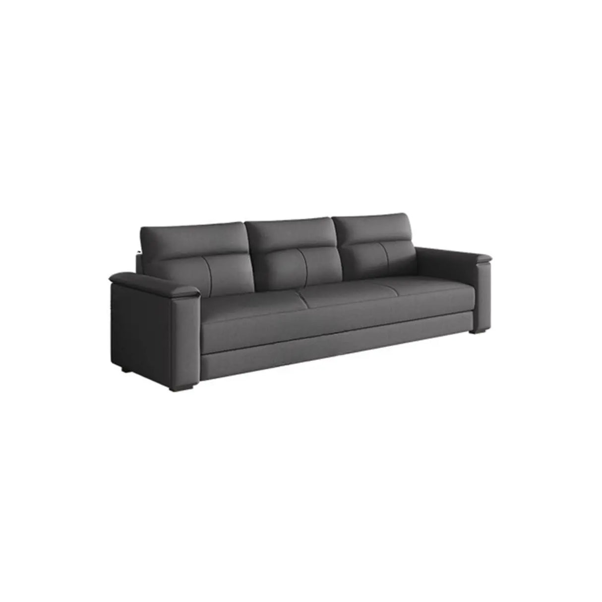 Dark Gray Scratch Resistant Cloth Cushion Back Sofa Image - 18