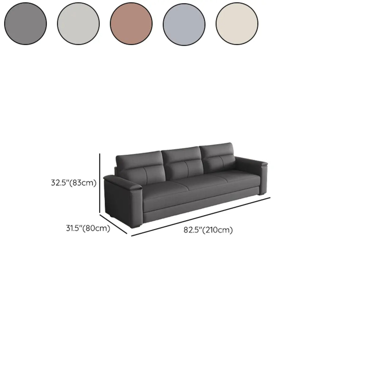 Dark Gray Scratch Resistant Cloth Cushion Back Sofa Image - 21