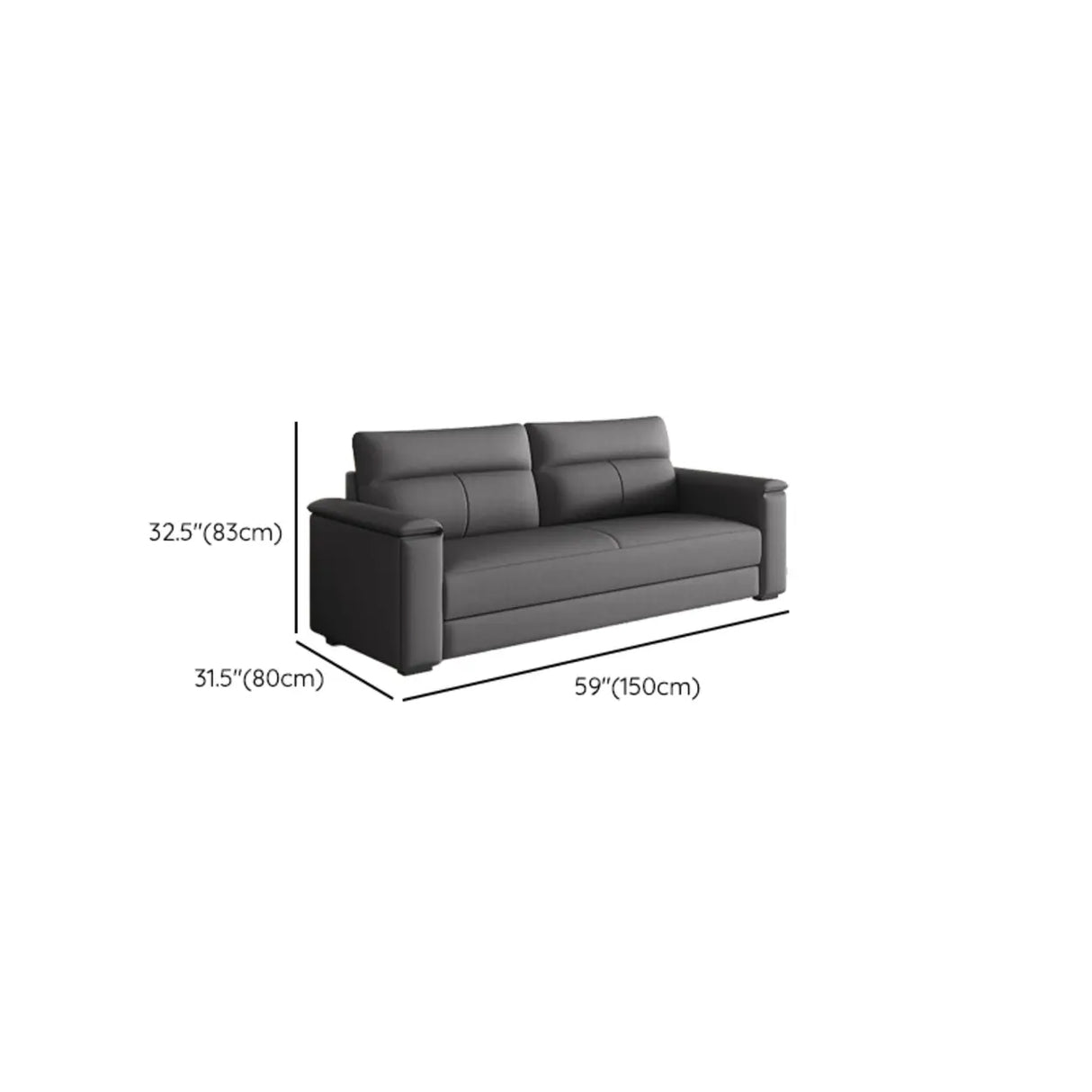 Dark Gray Scratch Resistant Cloth Cushion Back Sofa Image - 25