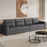 Dark Gray Scratch Resistant Cloth Cushion Back Sofa Image - 4