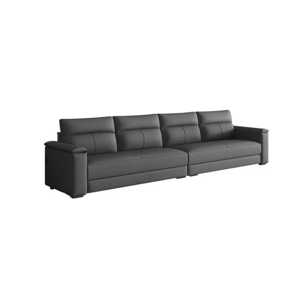 Dark Gray Scratch Resistant Cloth Cushion Back Sofa Image - 10