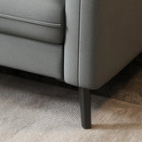 Dark Gray Stain Resistant Leather Square Arm Loveseat Image - 13