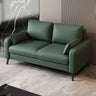 Dark Gray Stain Resistant Leather Square Arm Loveseat Image - 15