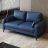 Dark Gray Stain Resistant Leather Square Arm Loveseat Image - 16