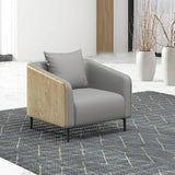 Dark Gray Waterproof Leather Sofa Set for Reception Image - 13