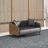 Dark Gray Waterproof Leather Sofa Set for Reception Image - 2