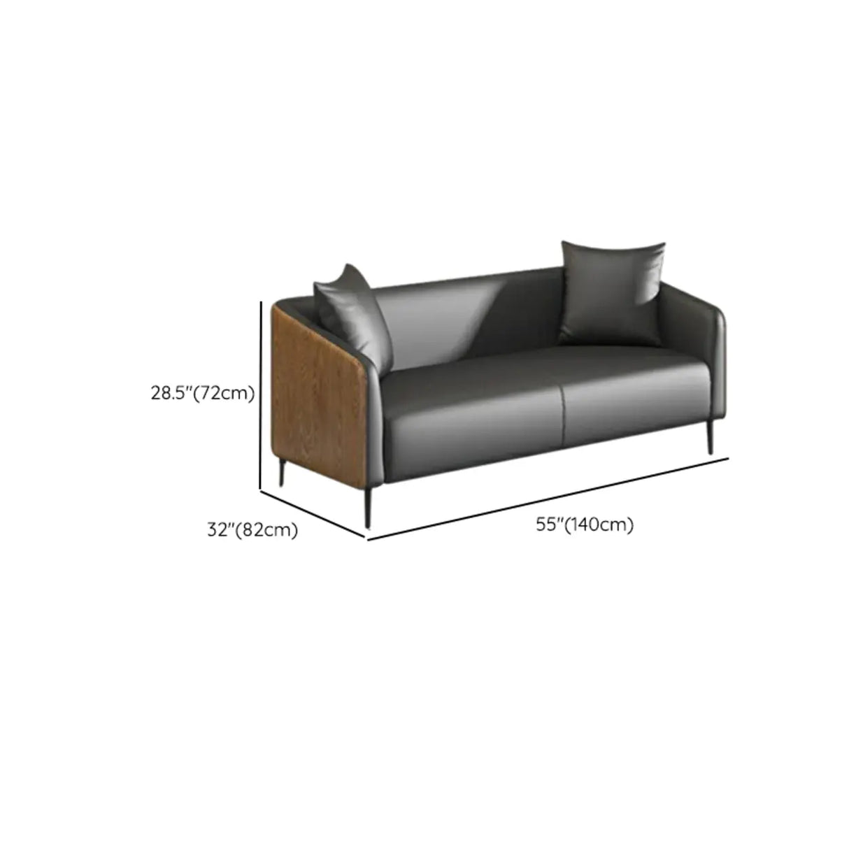 Dark Gray Waterproof Leather Sofa Set for Reception Image - 20