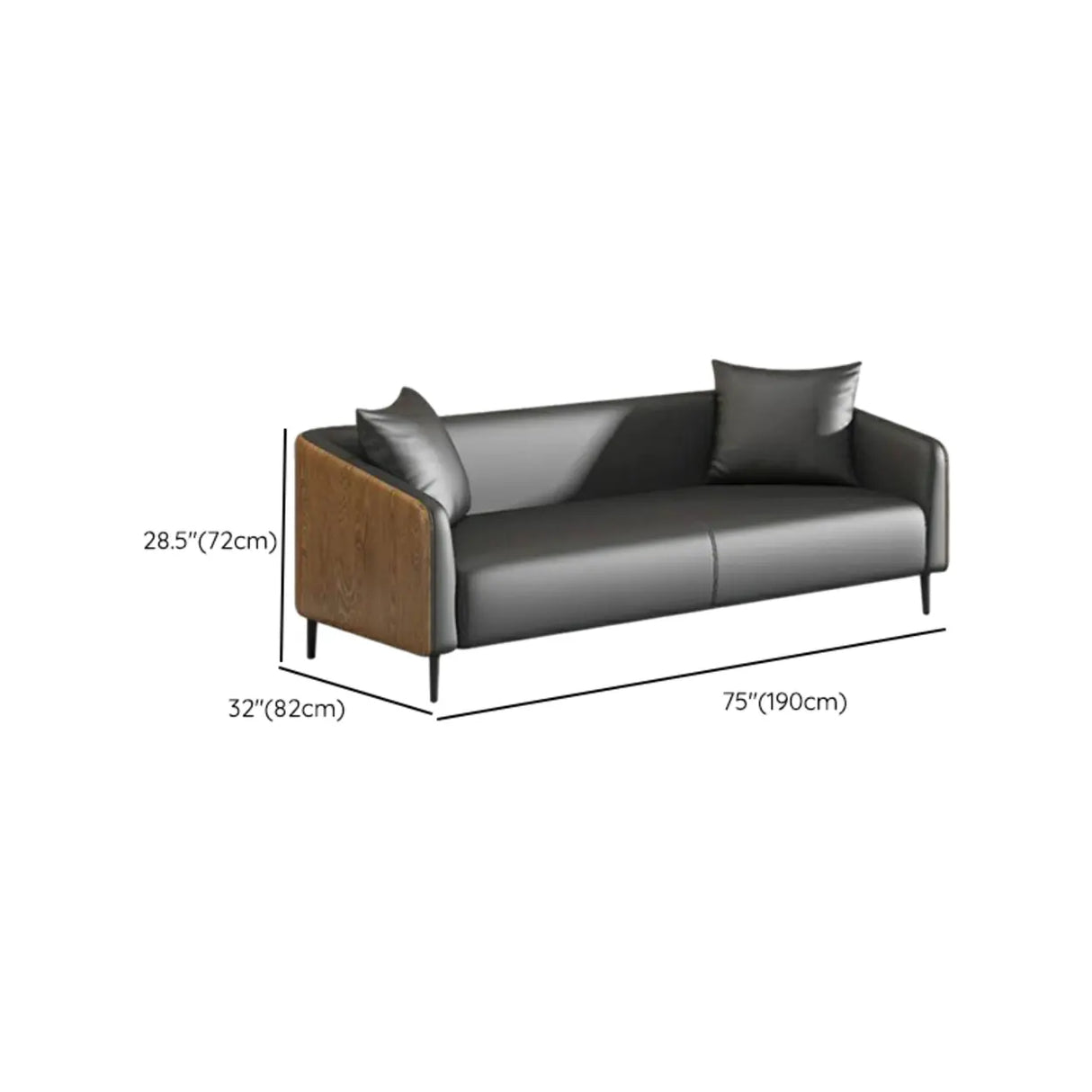 Dark Gray Waterproof Leather Sofa Set for Reception Image - 21