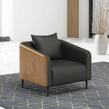 Dark Gray Waterproof Leather Sofa Set for Reception Image - 3