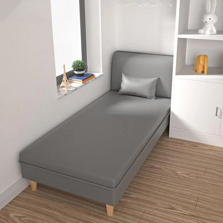 Dark Gray Wood Leg Upholstered Reclining Armless Chaise Image - 1