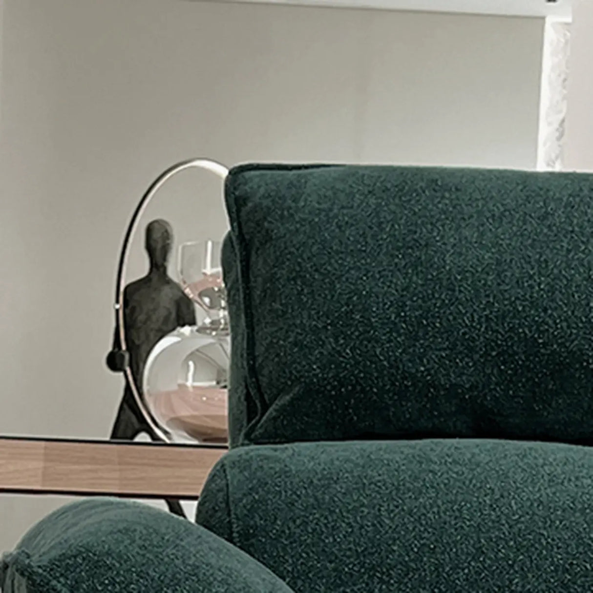 Dark Green Large Multifunctional L-Shaped Fabric Sofa Image - 10