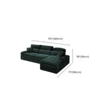 Dark Green Large Multifunctional L-Shaped Fabric Sofa Image - 18