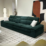 Dark Green Large Multifunctional L-Shaped Fabric Sofa Image - 2