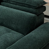Dark Green Large Multifunctional L-Shaped Fabric Sofa Image - 9