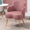 Dark Orange Recessed Arm Heart-Shape Gold Leg Arm Chair Image - 10